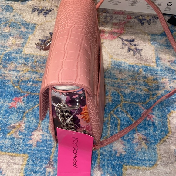 Betsey Johnson XOMIMI Blush Floral Crossbody Bag With Heart Logo New With Tag - Picture 2 of 6